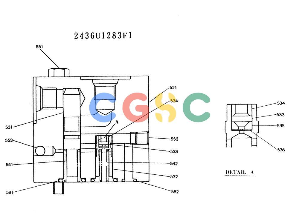 神钢零件查询(K909LC) - MARK II EXCAVATOR ASN LL1488 (1/87-12/03) (11-024) - VALVE ASSY, REDUCTION Kobelco