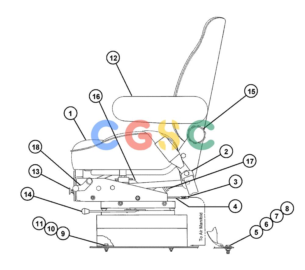 凯斯零件查询(FLX3330B) - FLOATER (12/99-9/02) (01-006) - AIR SEAT ASSEMBLY Case Agriculture