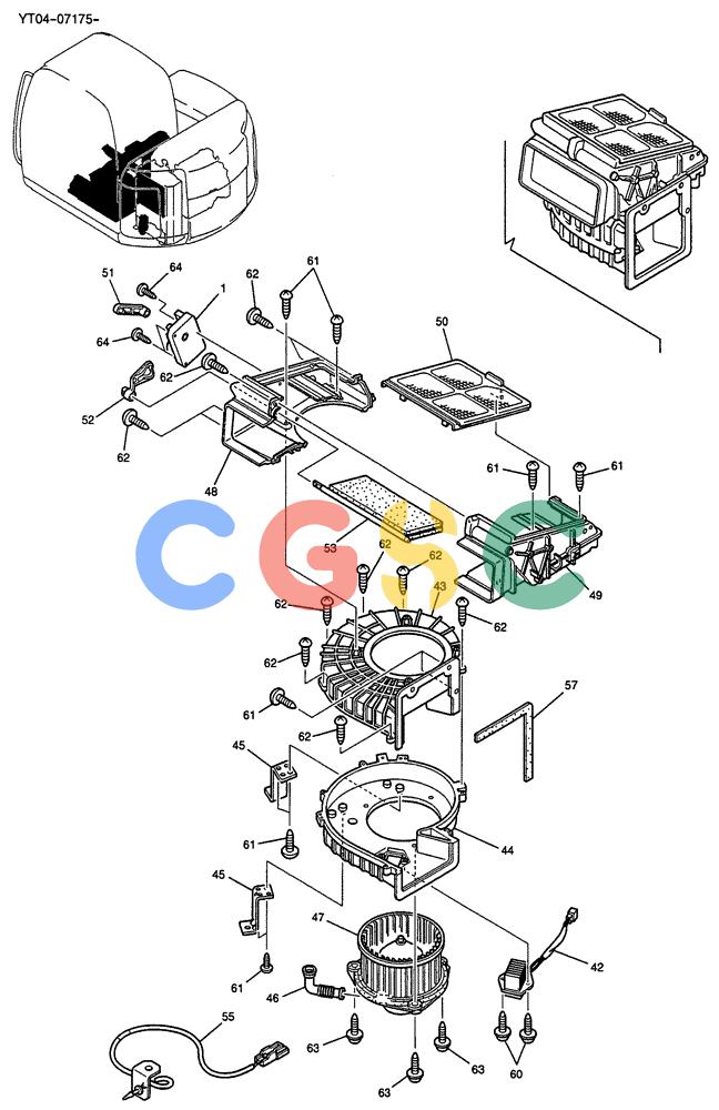 纽荷兰零件查询(E70SR) - MIDI CRAWLER EXCAVATOR ASN YT04-07175 (01-060[01]) - CONDITIONER ASSY, AIR New Holland Constructuion