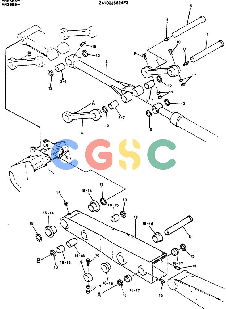 神钢零件查询(MD200BLC) - EXCAVATOR ASN YQ0565 (1/80-12/06) (09-002) - ARM ASSY, EXTENSION Kobelco