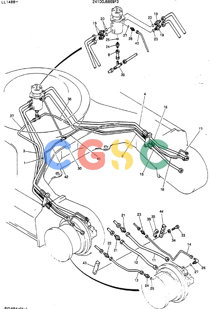 神钢零件查询(MD240BLC) - EXCAVATOR ASN LL1488 (1/80-12/06) (06-009) - HYDR LINES, LOW Kobelco