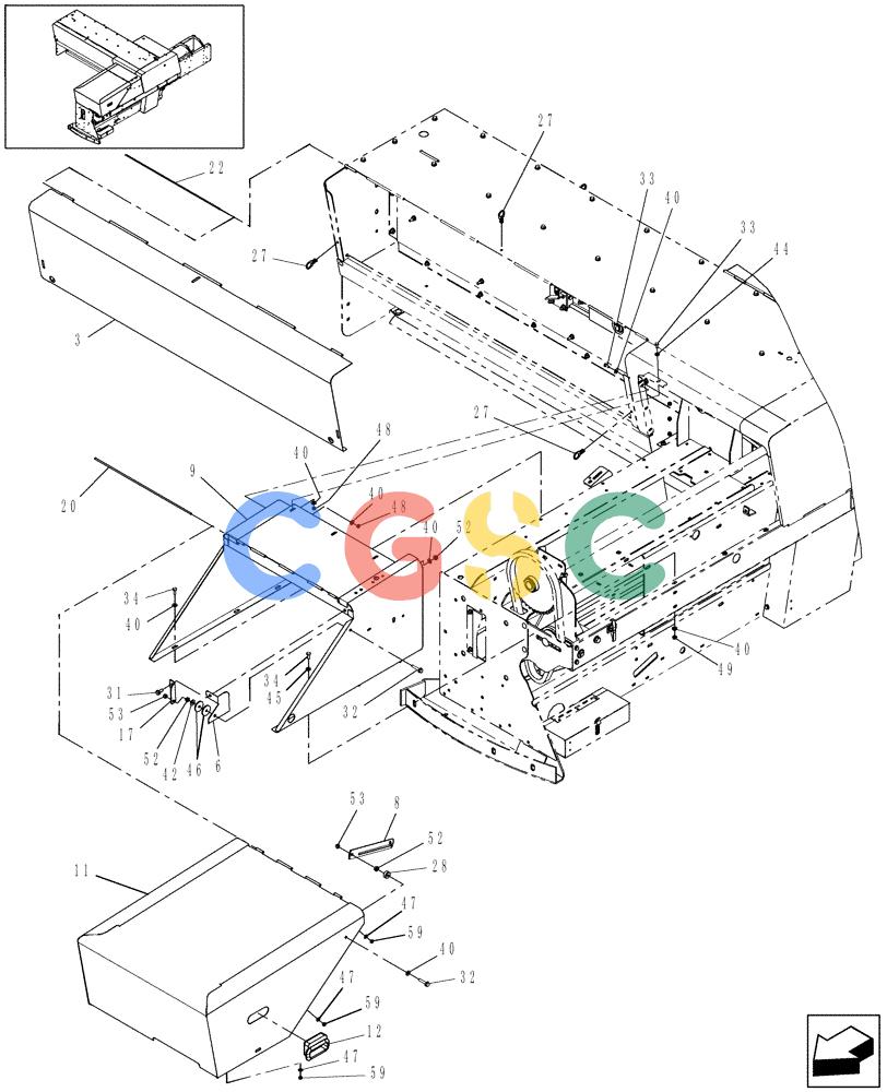 凯斯零件查询(SB521) - SMALL SQUARE BALER (8/08-12/15) (90.105.03) - SHIELDS, FRONT Case Agriculture