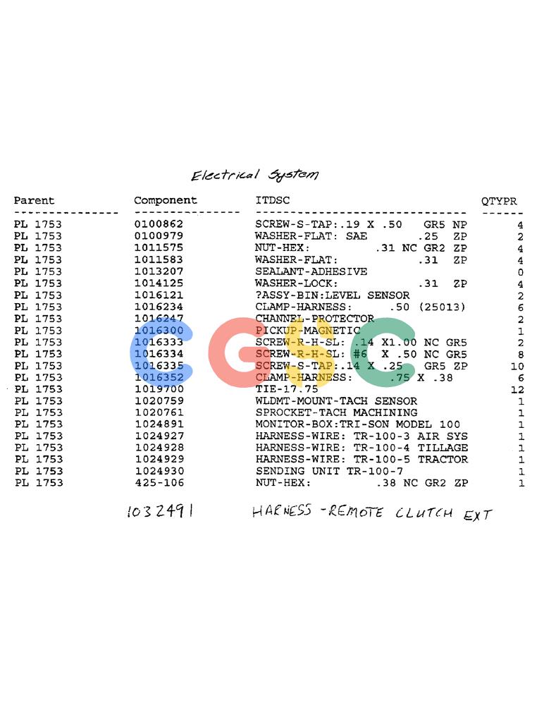 凯斯零件查询(2501) - CONCORD AIR SYSTEM (1/95-11/01) (25) - ELECTRICAL SYSTEM, PL 1753 Case Agriculture