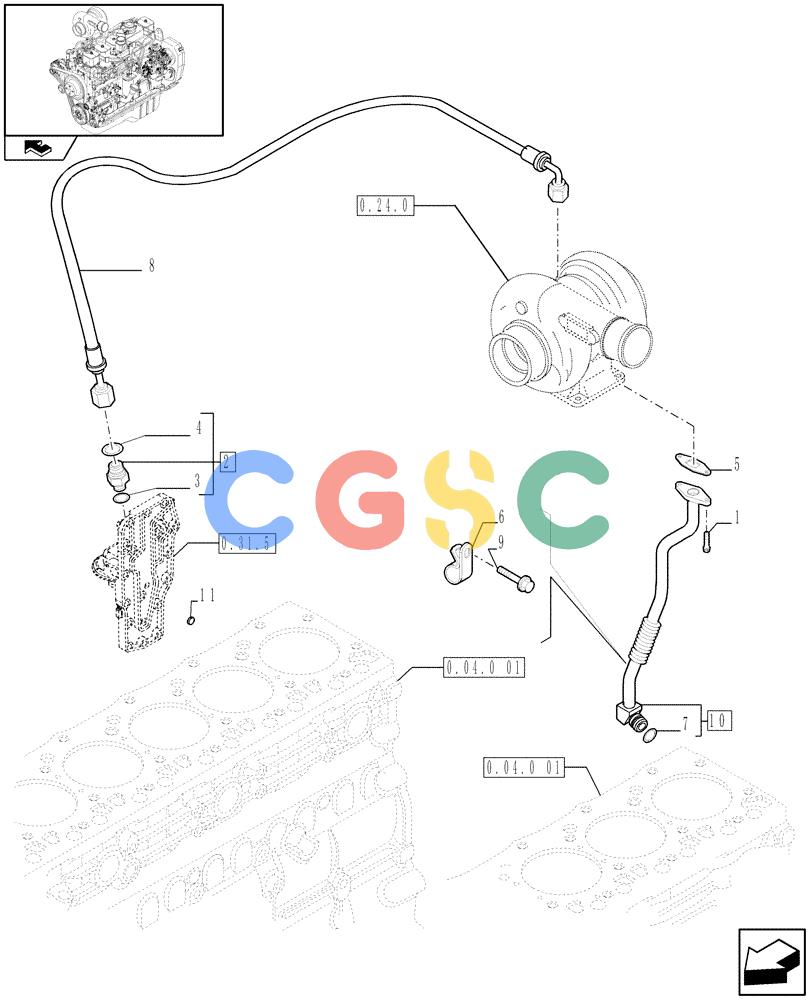 神钢零件查询(F4GE9684B J604) - ENGINE - 504360953 - 84152355 (1/08-12/10) (0.30.5) - PIPING - ENGINE OIL (2853332) Kobelco