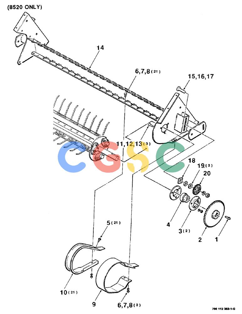 凯斯零件查询(8520) - CASE IH RECTANGULAR BALER (1/88-12/99) (3-02) - PICKUP FRAME AND WRAPPER ASSEMBLY - LEFT, (8520 ONLY) Case Agriculture