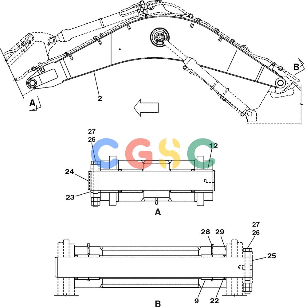 纽荷兰零件查询(E805) - CRAWLER EXCAVATOR (1/05-) (09-097-00[01]) - MONOBLOCK BOOM - 7,25 M (23 FT 9 IN) New Holland Constructuion