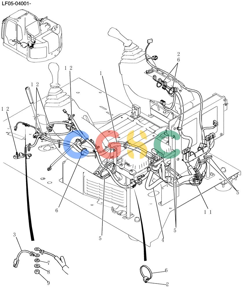 纽荷兰零件查询(E80BMSR) - CRAWLER EXCAVATOR ASN LF05-04001 - (N8TA18060) (320-01[1]) - HARNESS ASSY, UPP (FLOOR) New Holland Constructuion