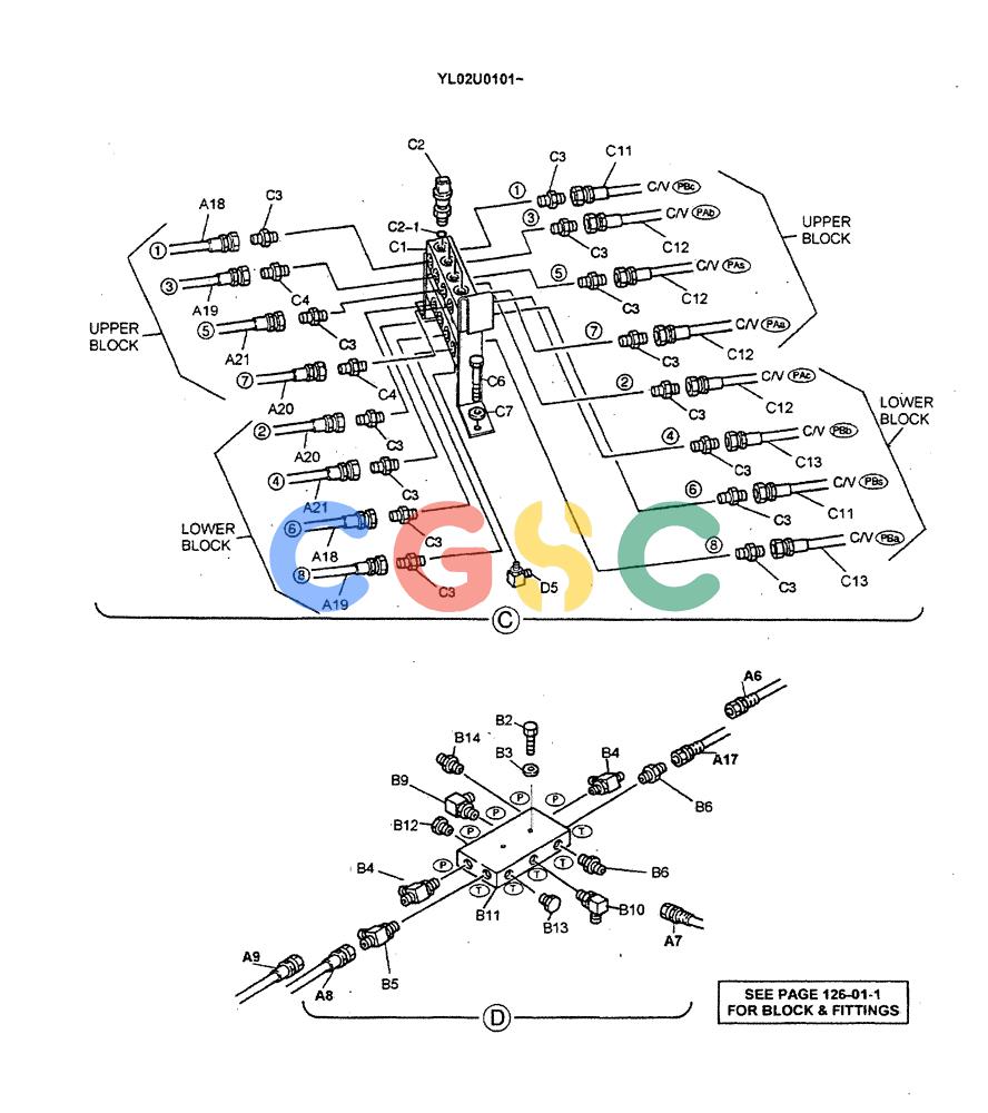神钢零件查询(ED190LC) - BLADE RUNNER EXCAVATOR/DOZER BTW YL02U0101 - YL03U0135 (1/02-12/06) (01-031[02]) - REMOTE, CONTROL LINES (NIBBLER & BREAKER) Kobelco
