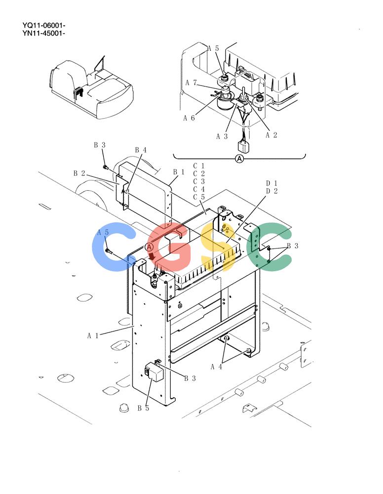 神钢零件查询(200-8) - EXCAVATOR S/N YN11-45001 - (1/06-12/09) (270-01-1) - CONTROLLER INSTAL Kobelco