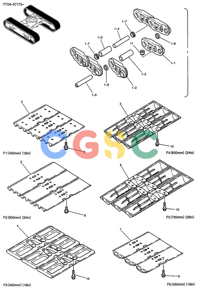 纽荷兰零件查询(E70SR) - MIDI CRAWLER EXCAVATOR ASN YT04-07175 (02-008) - SHOE ASSY New Holland Constructuion