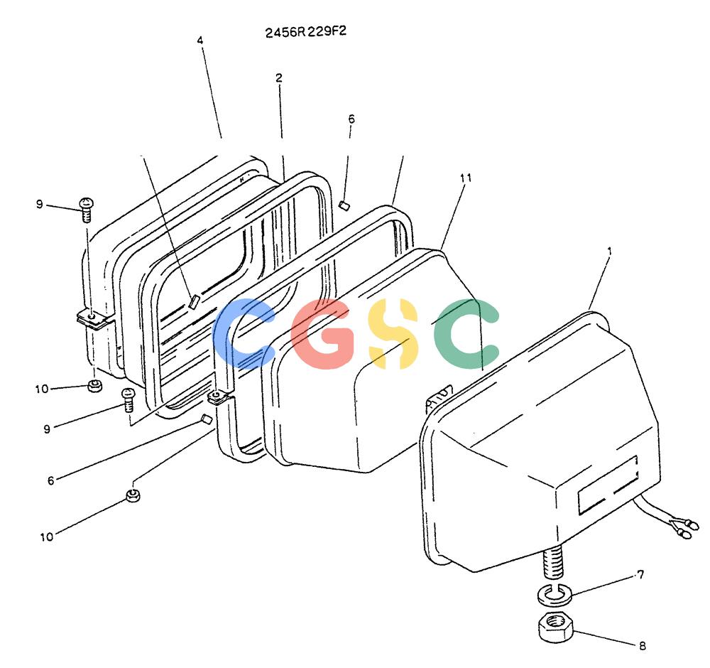 神钢零件查询(K905LC) - MARK II EXCAVATOR BTW YP1001 - YP1281. (4/89-12/03) (05-015) - LIGHT, HEAD (2456R229F2) Kobelco