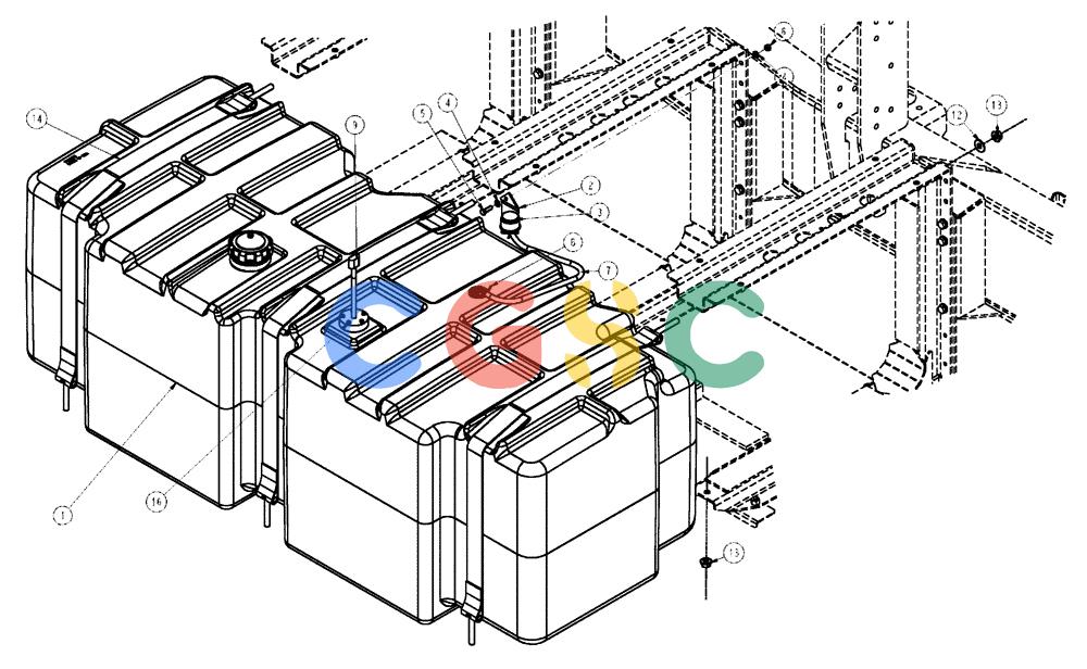 凯斯零件查询(FLX3510) - FLOATER (8/04-8/06) (02-009) - FUEL TANK GROUP Case Agriculture
