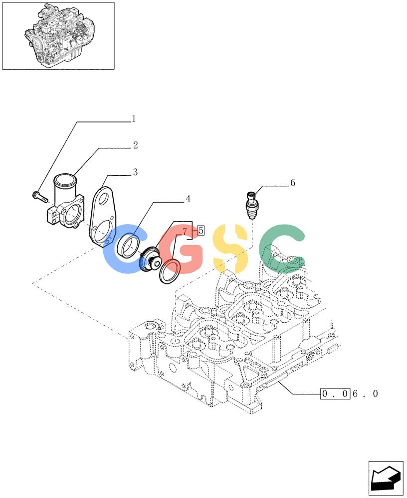 神钢零件查询(F4GE9684C J600) - ENGINE 504124795 - 920019900 (1/13-) (0.32.6[01]) - THERMOSTAT - ENGINE COOLING SYSTEM (504083230-504083237-504033593) Kobelco