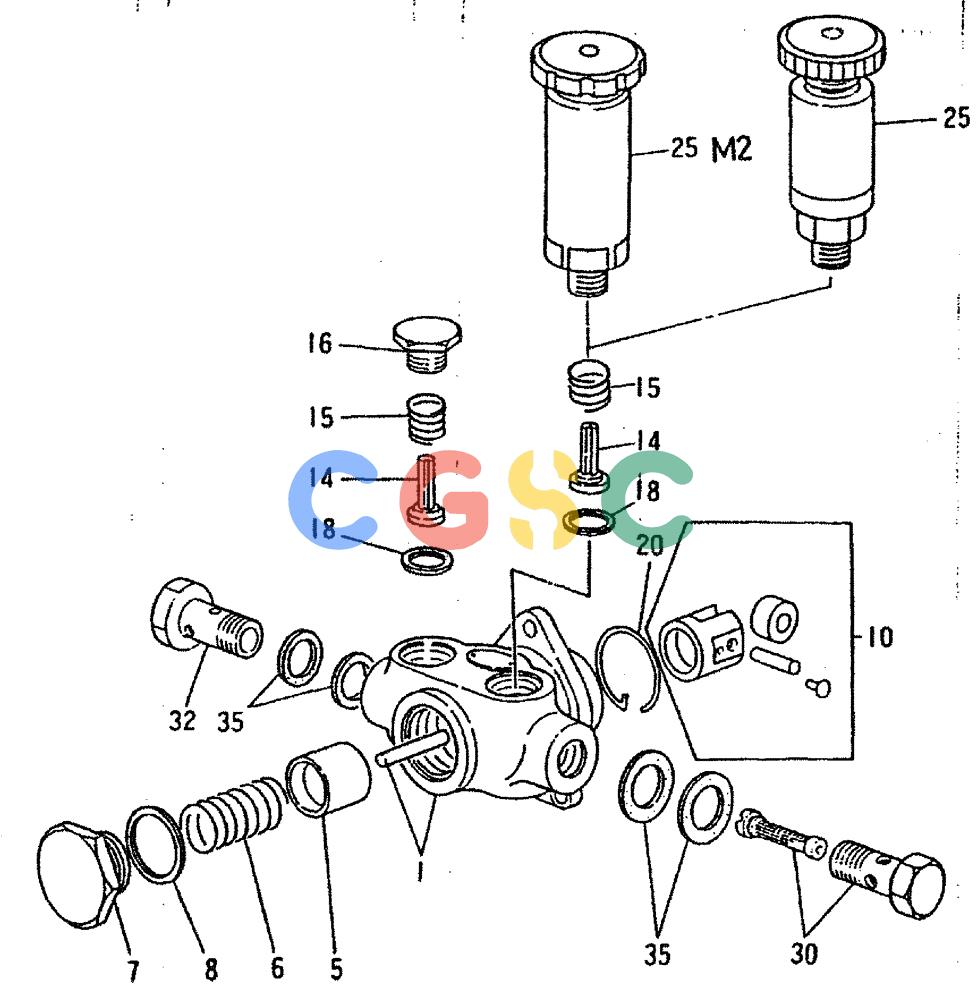神钢零件查询(6D16-T) - MITSUBISHI DIESEL ENGINE - K909LC & MD240BLC (1/87-12/06) (03-009) - FUEL FEED PUMP (INNER PARTS) Kobelco