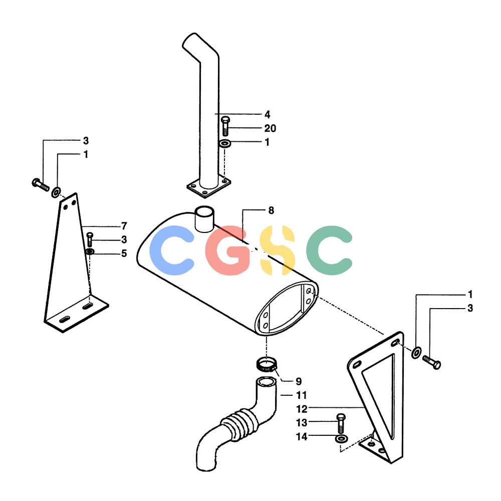 纽荷兰零件查询(DC70) - CRAWLER DOZER (N.A. VERSION) (4/99-) (0.530[01A]) - MUFFLER - DC70 STD. S/N 13041067 & DOWN ; LGP S/N 13045015 & DOWN New Holland Constructuion