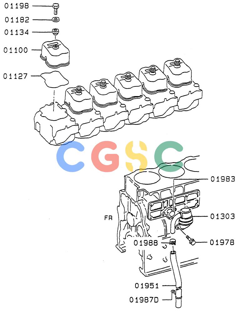 神钢零件查询(6D22-TC) - MITSUBISHI DIESL ENGINE - SK EXCAVATORS (1/06-12/06) (01-006) - ROCKER COVER & BREATHER Kobelco