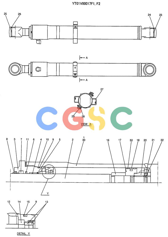 纽荷兰零件查询(E70SR) - MIDI CRAWLER EXCAVATOR ASN YT04-07175 (07-031) - CYLINDER ASSY, BOOM New Holland Constructuion