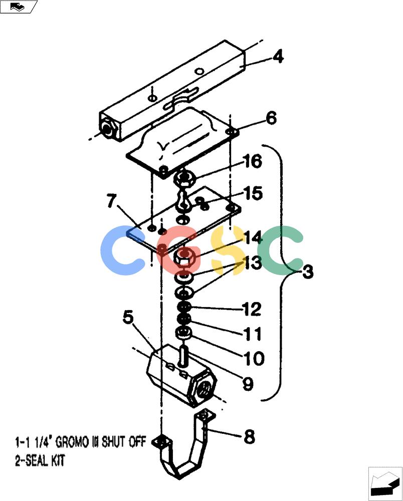 凯斯零件查询(4100 II) - DMI APPLICATOR - 1990 (1/90-12/95) (75.130.01) - 1/4" GROMO III SHUT-OFF Case Agriculture