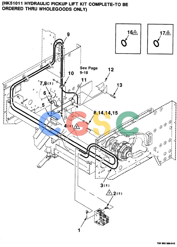 凯斯零件查询(RS561A) - CASE IH ROUND BALER (1/99-12/00) (9-016) - HYDRAULIC PICKUP LIFT KIT, HK51011 COMPLETE Case Agriculture