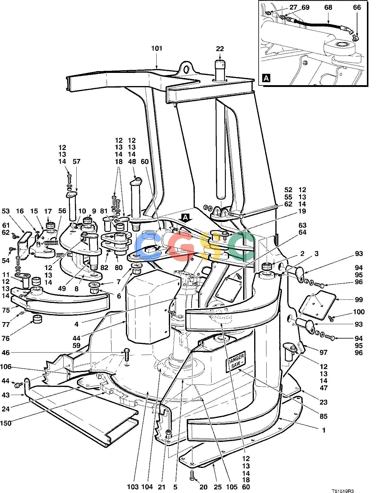 约翰迪尔零件查询D567 - ATTACHMENTS FELLING HEAD TC726 ( 980001 - ) 4534-061/10 [4534-061/10]EPC John Deere online