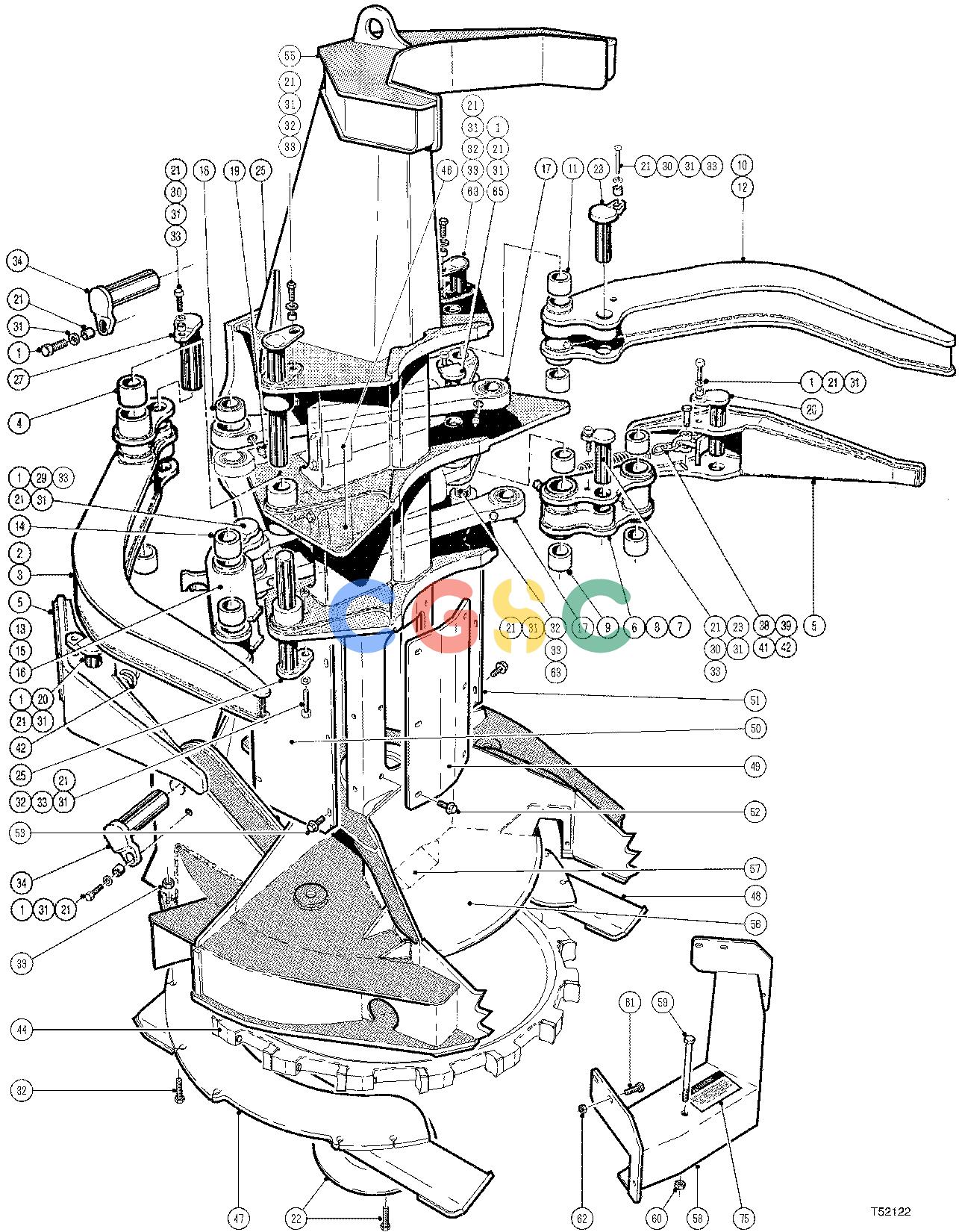 约翰迪尔零件查询D566 - ATTACHMENTS FELLING HEAD TC720 ( 10BC1327 - ) 4534-087/10 [4534-087/10]EPC John Deere online