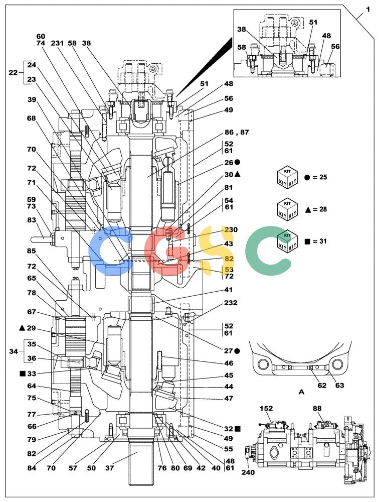 纽荷兰零件查询(E805) - CRAWLER EXCAVATOR (1/05-) (08-079-00[01]) - HIGH PRESSURE HYDRAULIC PUMP New Holland Constructuion