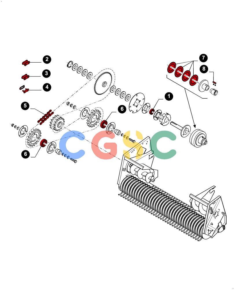 凯斯零件查询(LBX432R) - BIG RECTANGULAR BALER ''ROTOR CUTTER'' (3/03-12/08) (00.00LB012[01]) - MAINTENANCE PARTS, ROTOR CUTTER - PICK-UP MAIN DRIVE Case Agriculture