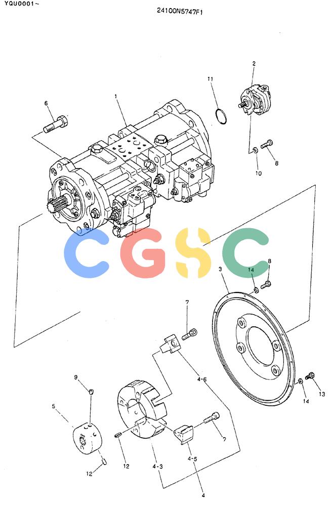 神钢零件查询(MD200BLC) - EXCAVATOR ASN YQU0001 (1/80-12/06) (05-003) - PUMP ASSY CONNECT Kobelco