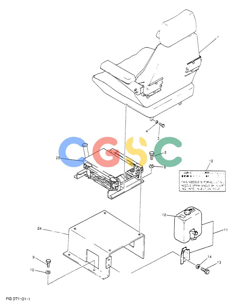 神钢零件查询(K912LC) - MARK II EXCAVATOR ASN YC-0301 (1/88-12/03) (02-010) - SEAT ASSY Kobelco