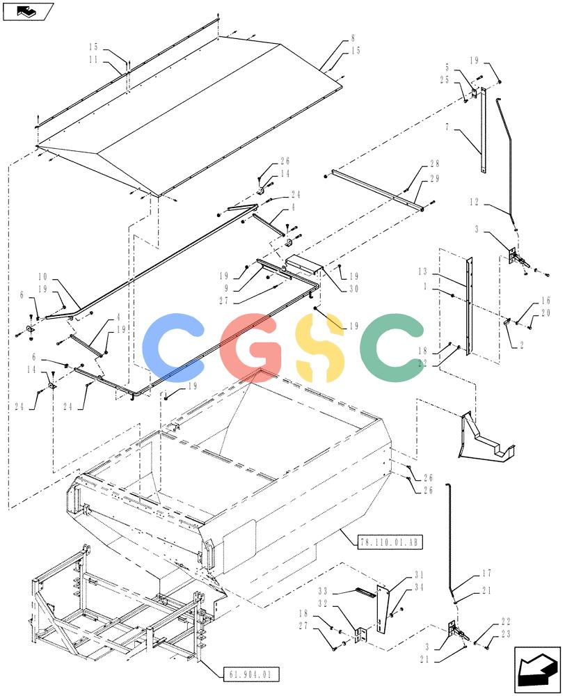 凯斯零件查询(810) - FLEX-AIR APPLICATOR - 2012 (2/12-) (78.110.01.AF) - OPTIONAL FLIP TOP TARP GROUP Case Agriculture