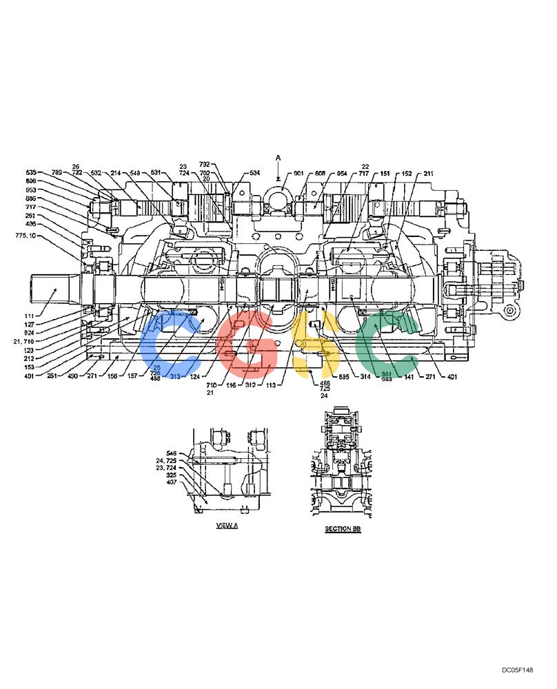 纽荷兰零件查询(EH215) - CRAWLER EXCAVATOR (9/03-) (08 -57[00]) - PUMP ASSY New Holland Constructuion