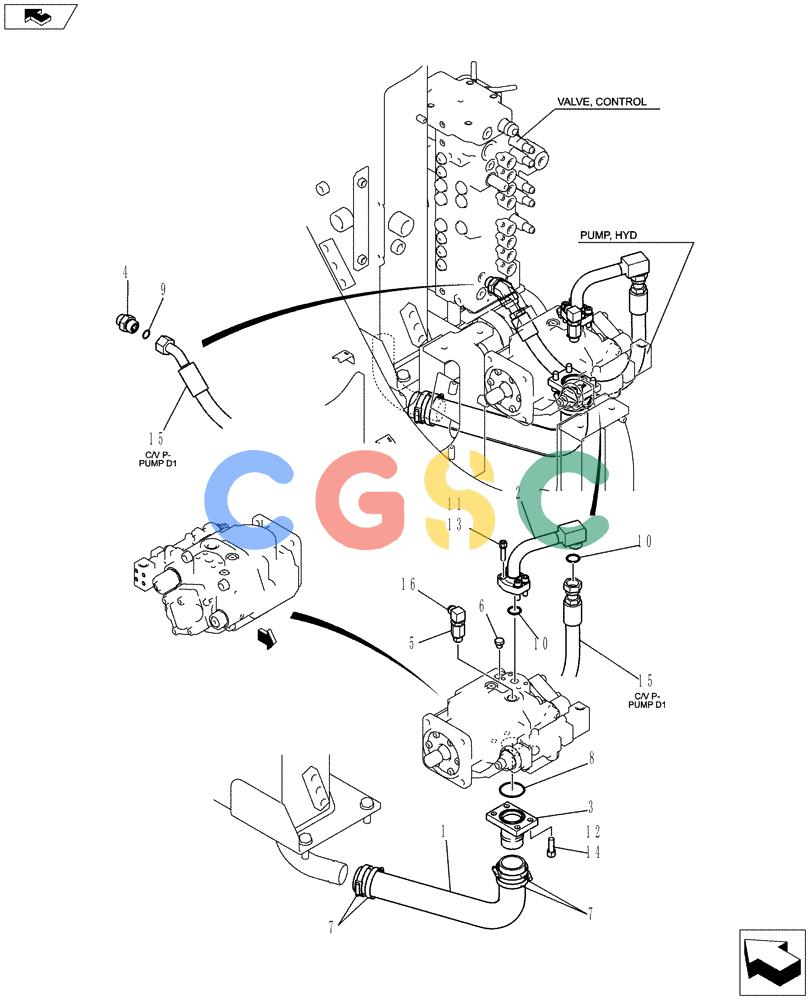 纽荷兰零件查询(E80BMSR) - COMPACT CRAWLER EXCAVATOR ASN LF06-04501 (NBTA18037) (01-020[00]) - HYDRAULIC LINES, PUMP New Holland Constructuion