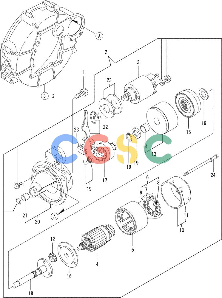 纽荷兰零件查询(E35SR) - COMPACT CRAWLER EXCAVATOR ASN PX13-15001 (N6TN61732) (NA) (1/06-) (08-014) - STARTING MOTOR New Holland Constructuion