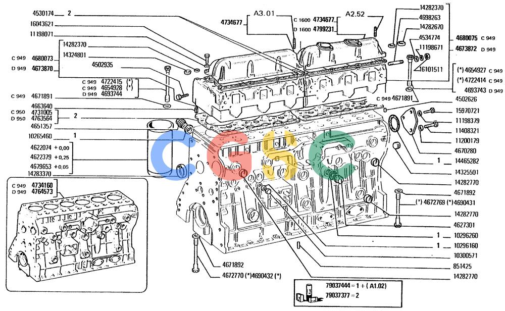 纽荷兰零件查询(FD20) - CRAWLER DOZER (A1.01[001]) - CRANKCASE AND CYLINDER HEAD New Holland Constructuion