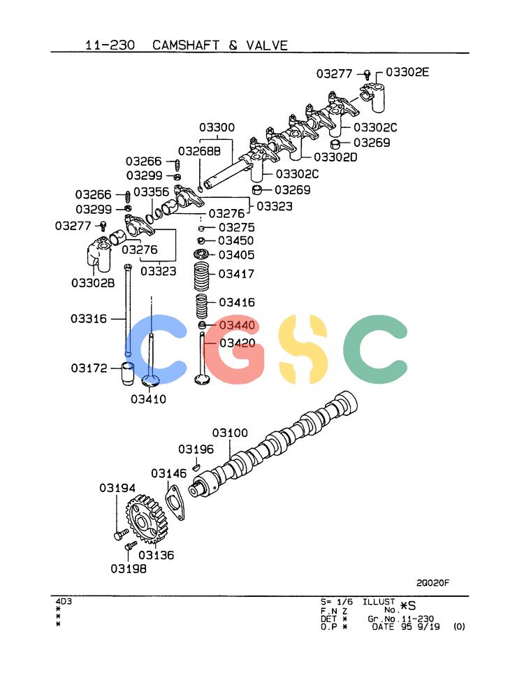 神钢零件查询(ED190LC-6E) - BLADE RUNNER EXCAVATOR/DOZER BTW YL03U0136 - YL03U0292 (1/05-12/06) (11-230) - CAMSHAFT AND VALVE Kobelco