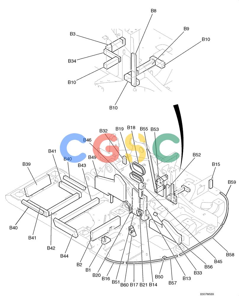 纽荷兰零件查询(E135B) - CRAWLER EXCAVATOR TIER 3 - ASN YH05-07001 (N8TA13006) (1/08-) (02-01[02]) - UPPER FRAME ASSEMBLY, PAGE 2 OF 2 New Holland Constructuion
