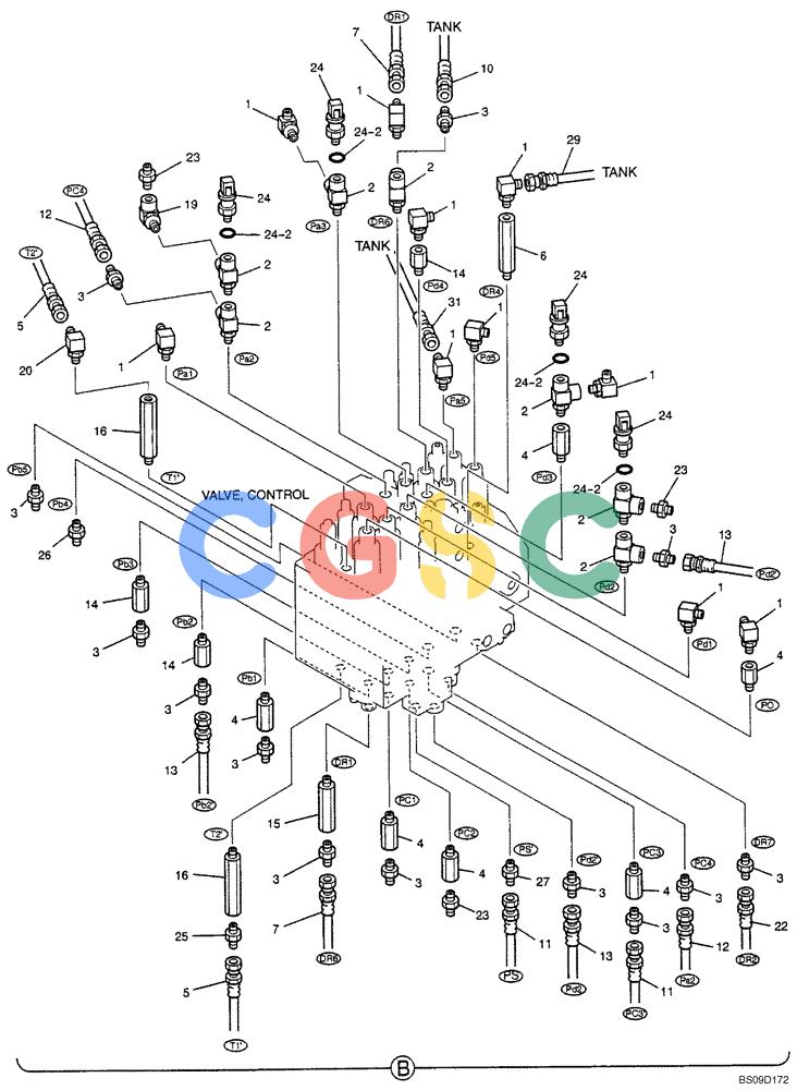 神钢零件查询(NIBBLER) - & BREAKER - SK70SR-1E SHORT RADIUS EXCAVATOR ASN YT02-04001 (4/03-12/04) (06-059[02]) - MAIN CONTROL LINES (BREAKER), (YT06H00016F4), PAGE 2 OF 3 Kobelco
