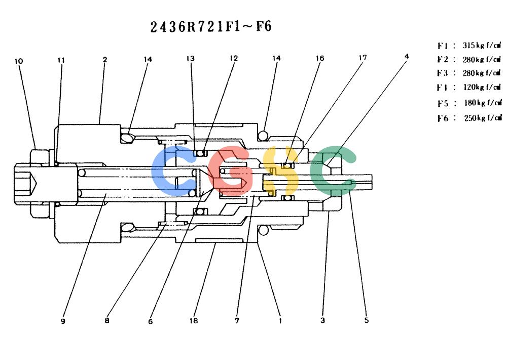 神钢零件查询(K909LC) - MARK II EXCAVATOR ASN LL1488 (1/87-12/03) (11-005) - VALVE ASSY, RELIEF Kobelco