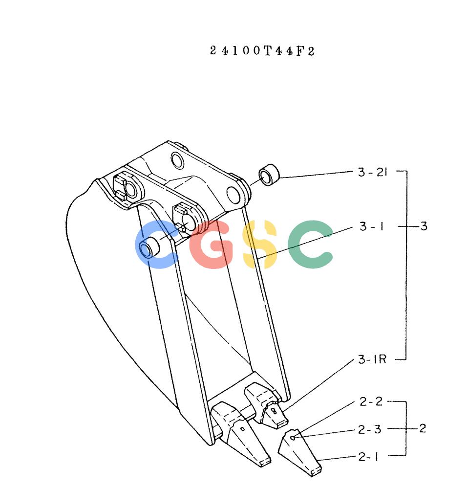神钢零件查询(K903A) - EXCAVATOR BTW K2748 - K3928 (1/76-12/03) (09-006) - BUCKET ASSY 0.1M³ Kobelco