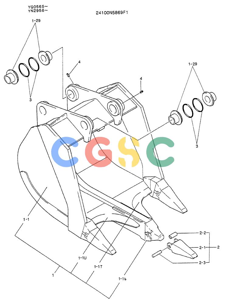 神钢零件查询(K907LC) - MARK II EXCAVATOR ASN YQ0565 (GLOBAL) (1/87-12/03) (09-013) - BUCKET ASSY, RIPPER Kobelco