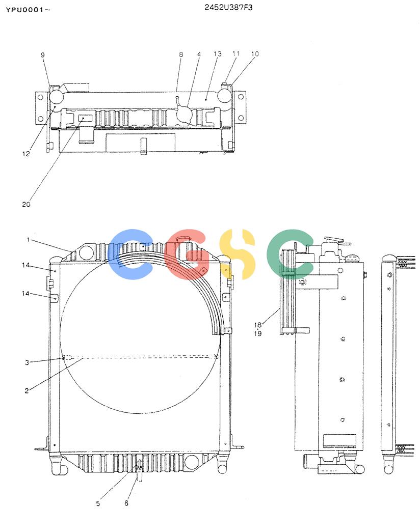 神钢零件查询(K905LC) - MARK II EXCAVATOR ASN YPU00001 (1/87-12/03) (05-005) - RADIATOR ASSY Kobelco