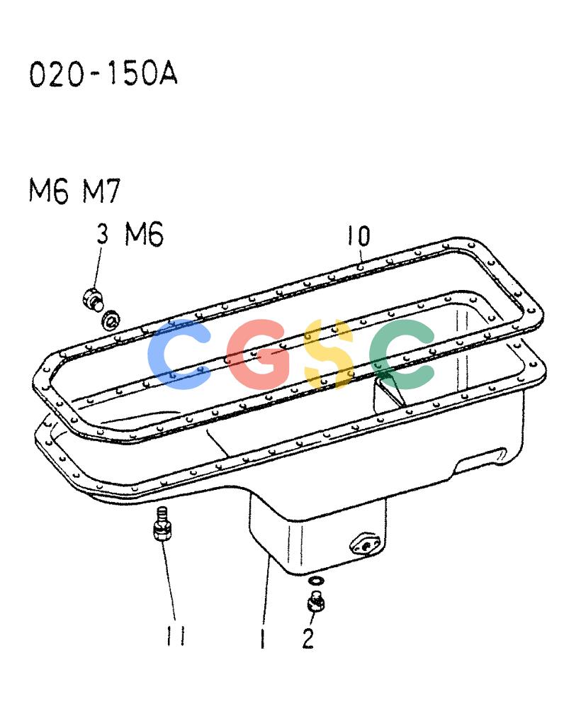 神钢零件查询(6D22CT) - MITSUBISHI DIESEL ENGINE - K909A, K910, K912 & K935 (1/76-12/06) (01-003) - OIL PAN Kobelco