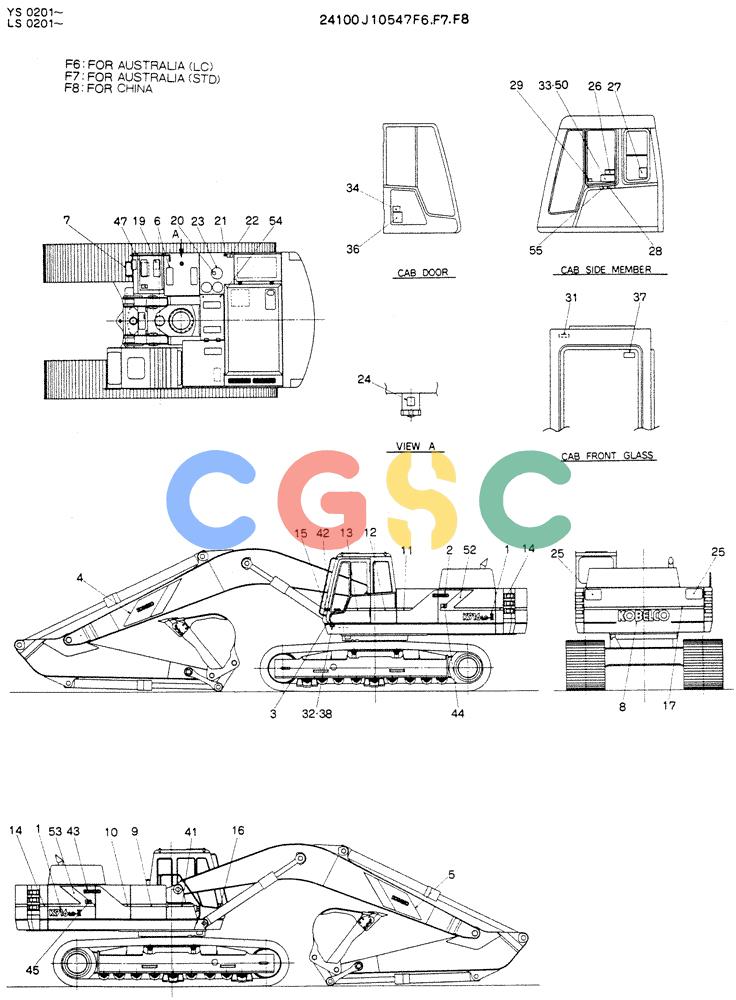 神钢零件查询(K916LC) - MARK II EXCAVTOR ASN YS0201 (1/89-12/03) (09-002-02) - LABEL-NAME PLATE (LC) (FOR EUROPE) Kobelco