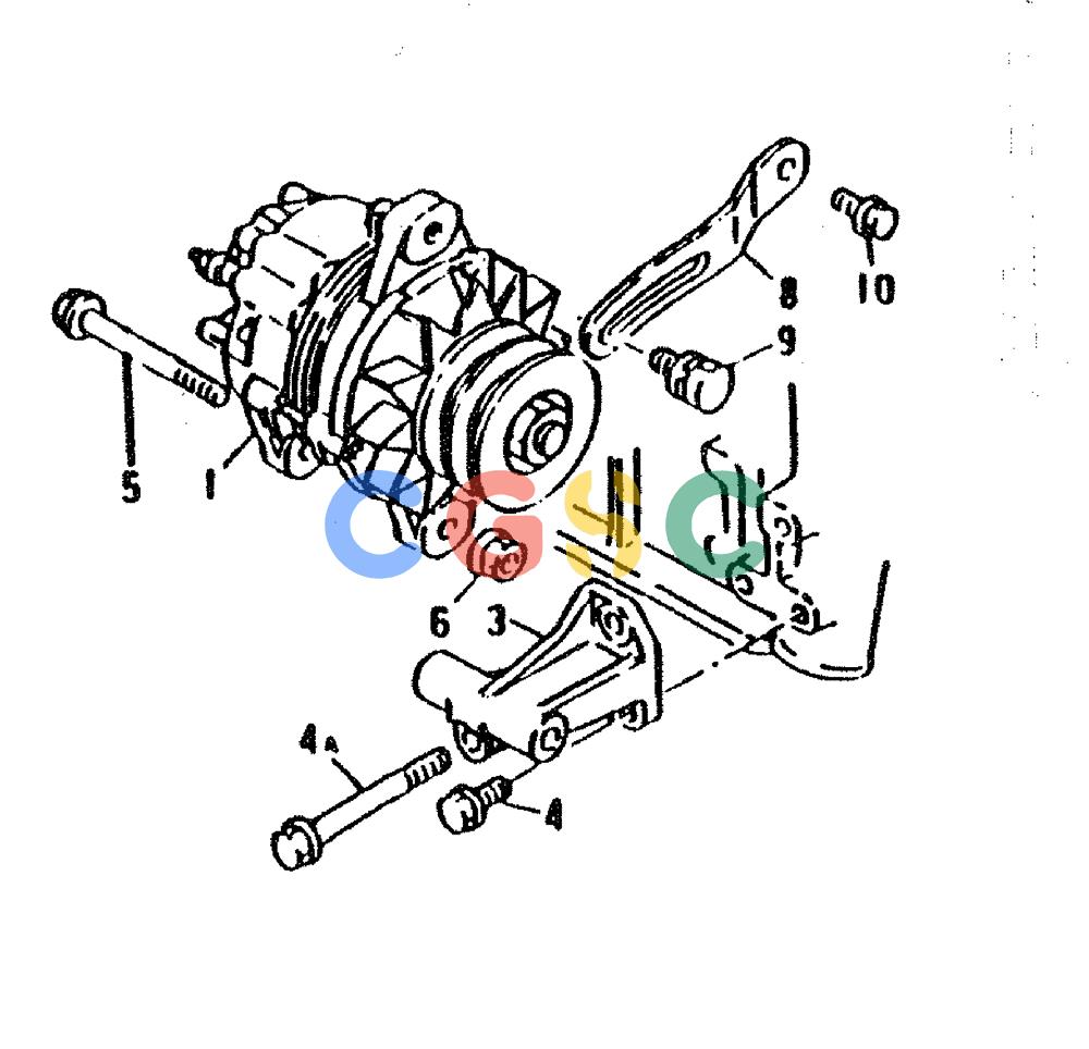 神钢零件查询(6D31-T) - MITSUBISHI DIESEL ENGINE - MD200BLC EXCAVATORS (1/06-12/06) (04-004) - ALTERNATOR GENERAL Kobelco