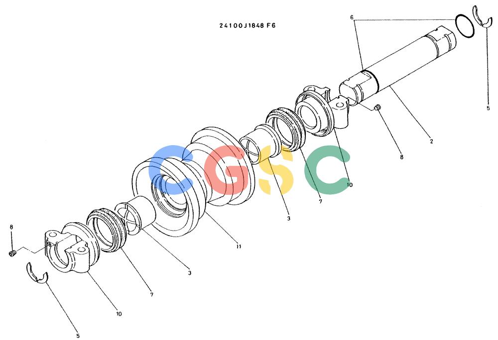 神钢零件查询(K935) - EXCAVATOR BTW L70106 - L70166, LU0067 (1/76-12/03) (08-012) - ROLLER ASSY, P/N 24100J1848F6 Kobelco