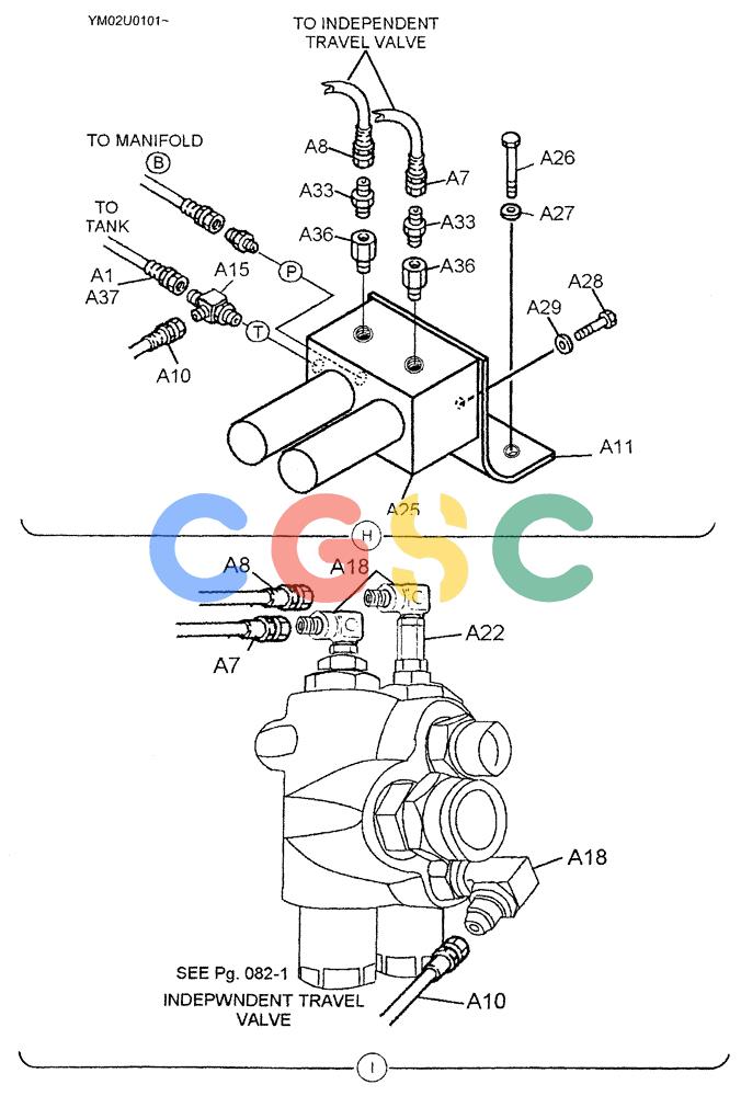 神钢零件查询(SK160LC) - DYNAMIC ACERA EXCAVATOR 11/2000 ASN YM02U0101 (11/00-12/02) (01-034[02]) - REMOTE CONTROL LINES (TRAVEL) Kobelco