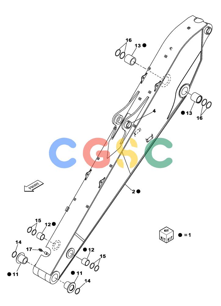 纽荷兰零件查询(E805) - CRAWLER EXCAVATOR TIER 3 (7/06-) (09-206-00[01]) - DIPPER (5.60 M) New Holland Constructuion