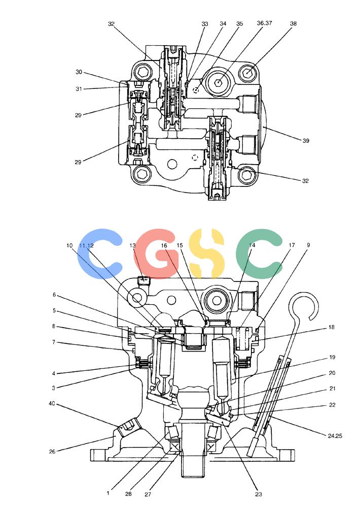 纽荷兰零件查询(EH80) - MIDI CRAWLER EXCAVATOR ASN LF04-02000 (N4TA18001 thru N4TA18010, ASN N5TA18011 -) (NA) (1/ (199) - MOTOR ASSEMLY (SWING) New Holland Constructuion