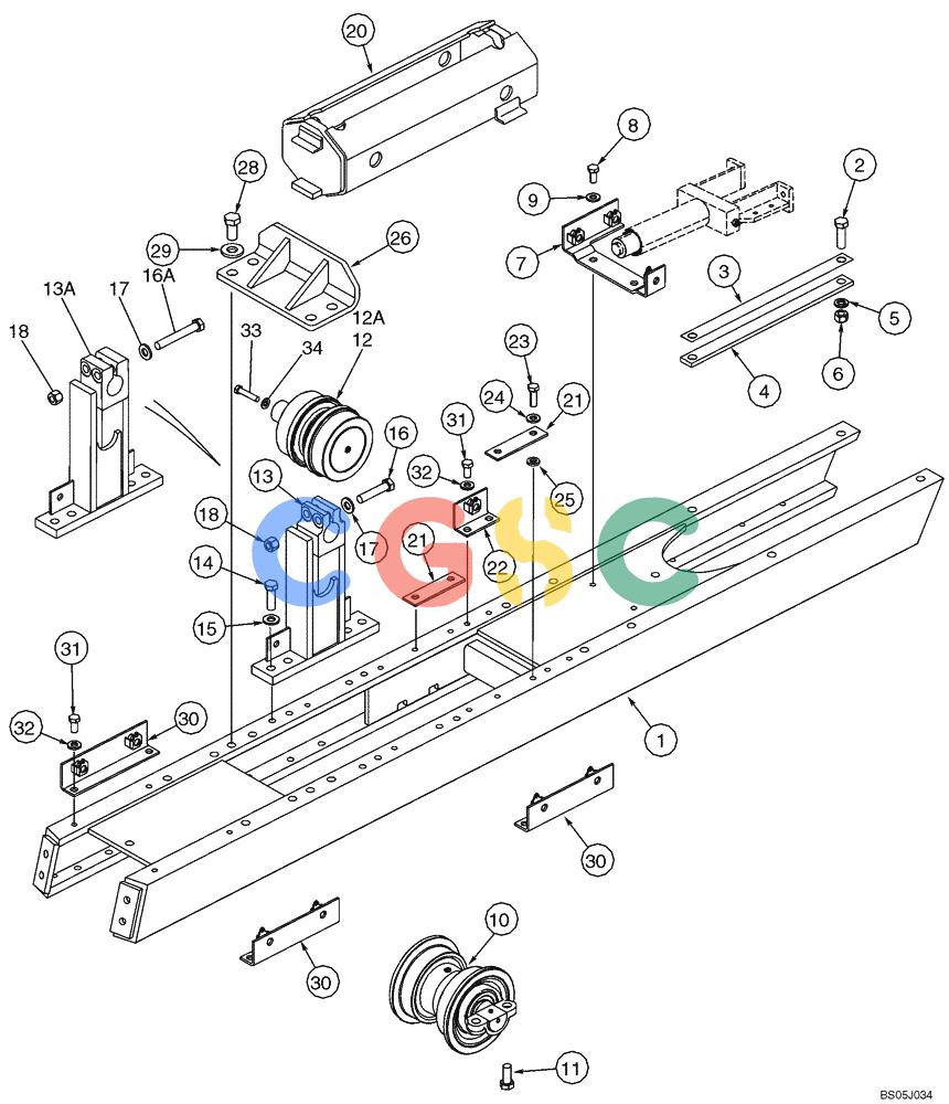 纽荷兰零件查询(DC75) - CRAWLER DOZER (8/04-) (05-01) - FRAME, TRACK - ROLLER AND RECOIL HOUSING New Holland Constructuion