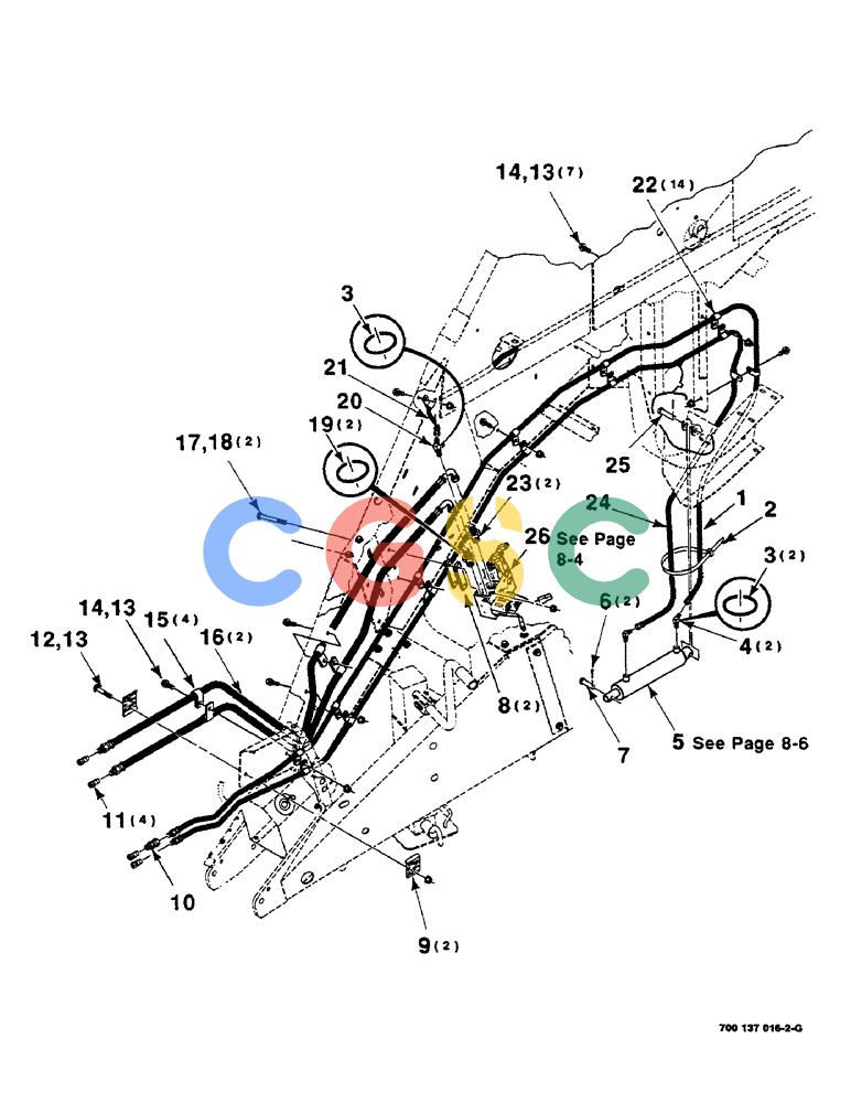 凯斯零件查询(8585) - CASE IH LARGE (3 X 4) RECTANGLER BALER (1/98-12/00) (8-02) - HYDRAULIC ASSEMBLY, FRONT Case Agriculture